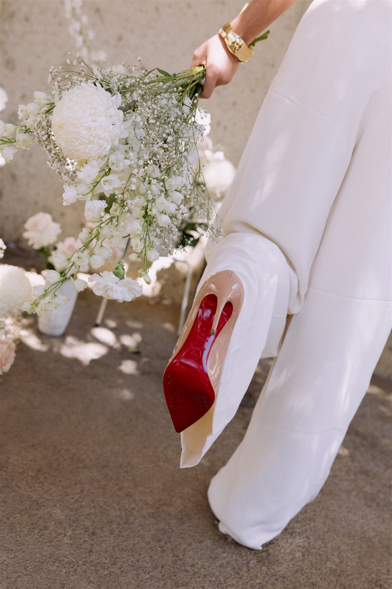 Luxury wedding shoe details